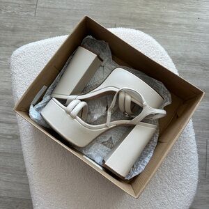 Steve Madden Cream Platform Block Heels